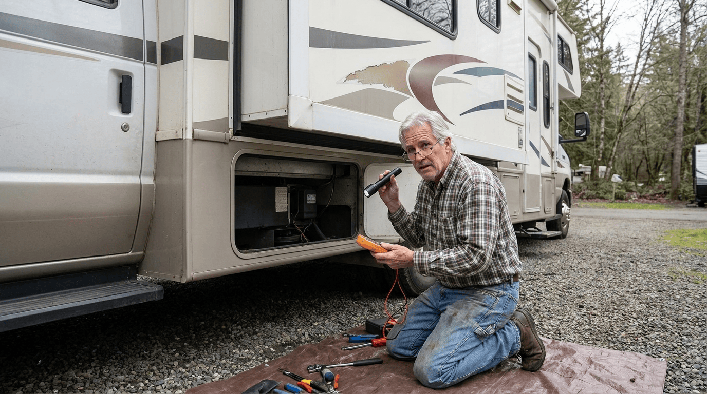 man troubleshooting class c rv slideout