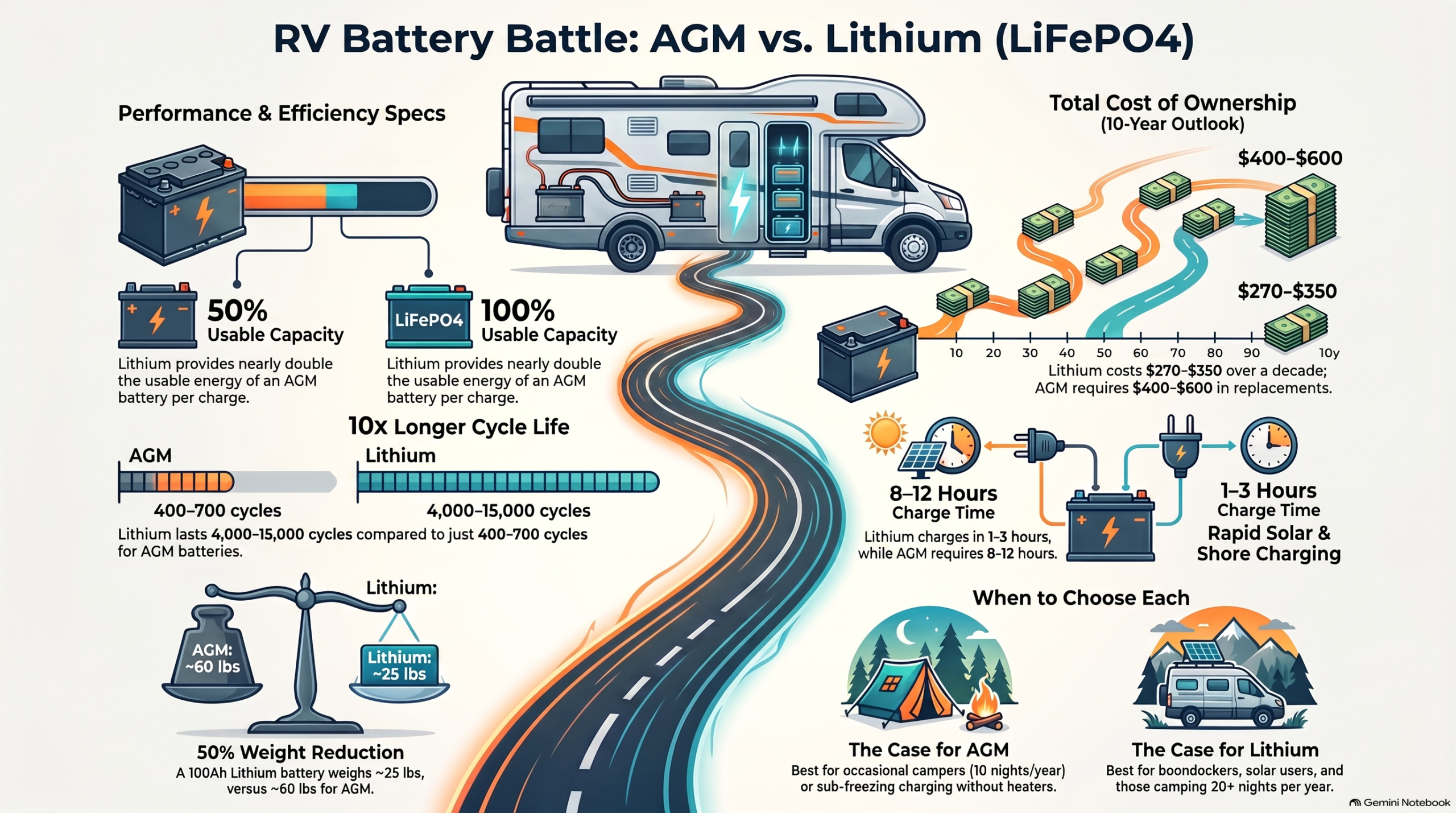 agm vs lithium rv batteries
